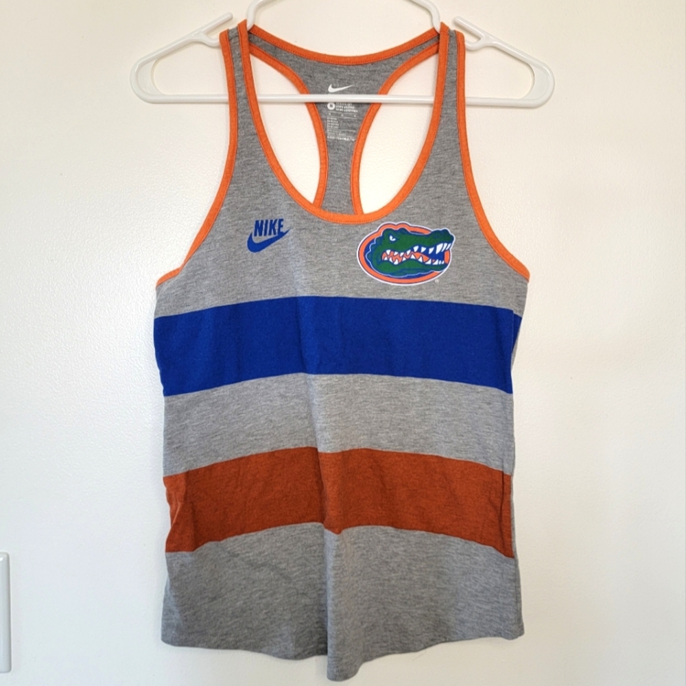 Nike Gray Blue Orange Florida Gators Racerback Tank Top